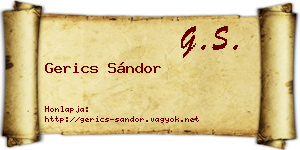 Gerics Sándor névjegykártya