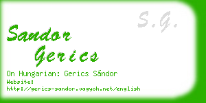 sandor gerics business card