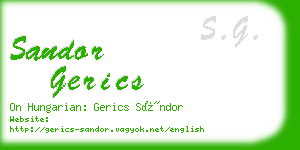 sandor gerics business card